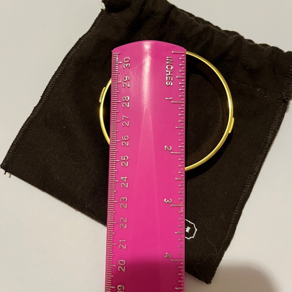 Authentic Coach Gold & Blue Signature Kissing CC’s Bangle Bracelet Small - Picture 7 of 8